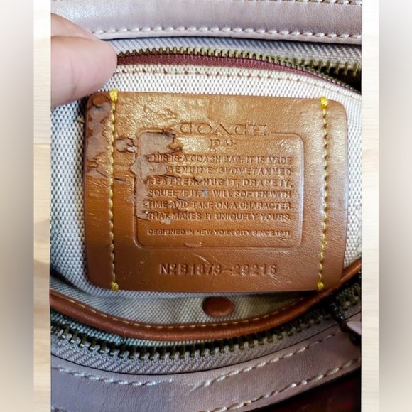 COACH Rogue 25 Floral Sequin Bow Print Handbag Purse - Mauve 29216 EUC - Picture 5 of 10